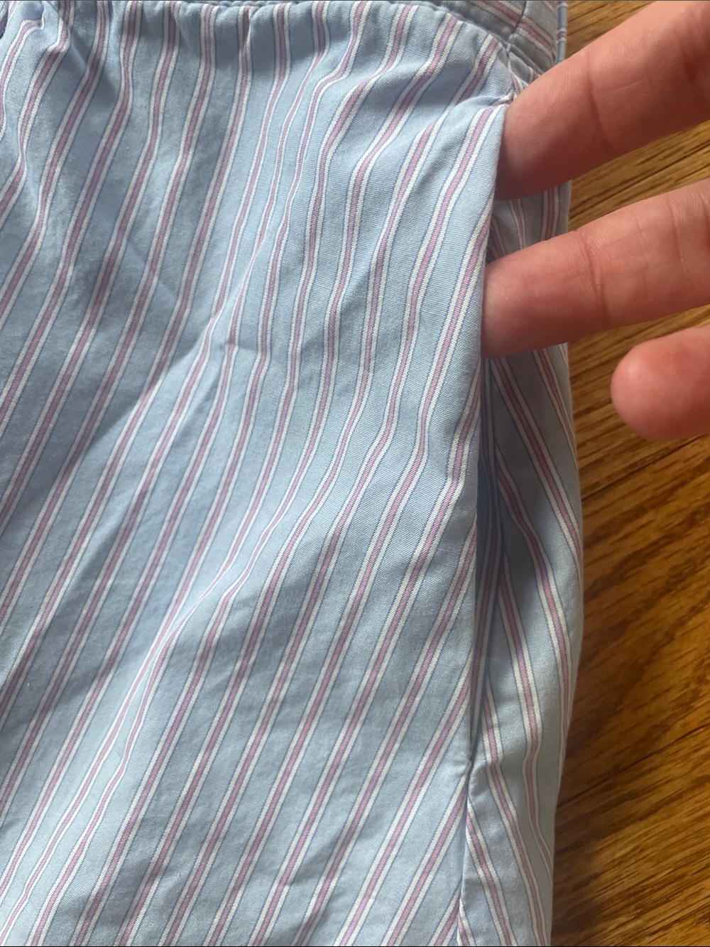 J. Crew Baby Blue & Pink Striped Seersucker Picnic Pleated Flare Skirt Small - Picture 4 of 6